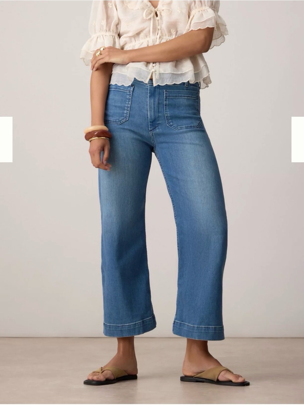 Anthropologie Colette Crop High-Rise Wide-Leg Jeans by Maeve